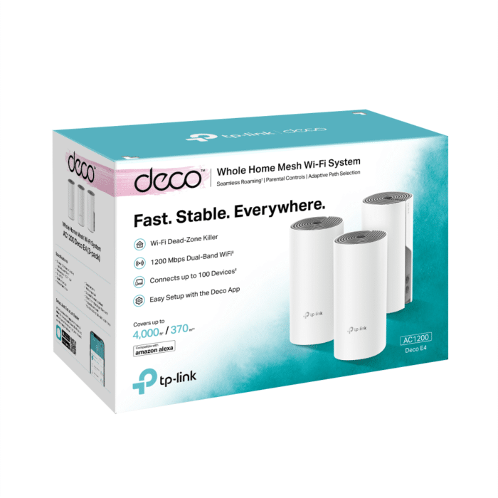 Tp-Link Deco E4 (3 Pack) Whole Home Mesh Wi-Fi System Ac1200 Dual-Band Router - Image 4